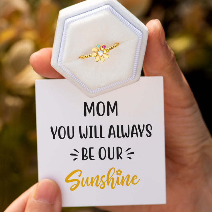 1-8 Birthstones Flower Ring